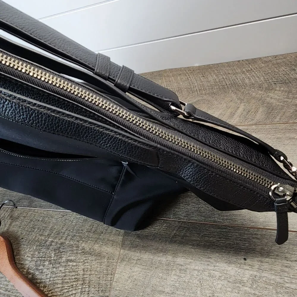 Cole Haan Grandseries Black Nylon W/Leather Trim Large Tote Bag Excellent Cond.